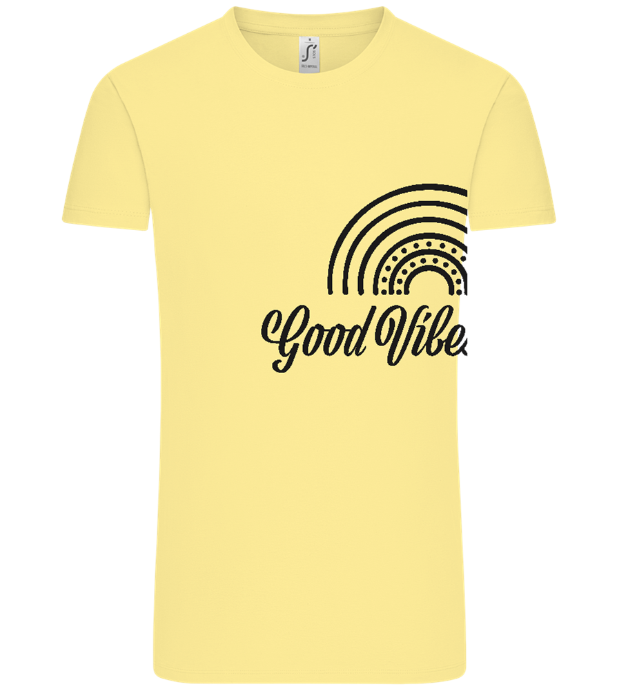 Good Vibes Only Rainbow Design - Comfort Unisex T-Shirt_AMARELO CLARO_front