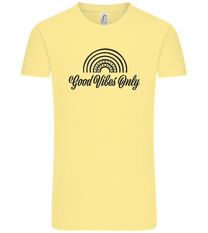 Good Vibes Only Rainbow Design - Comfort Unisex T-Shirt_AMARELO CLARO_front