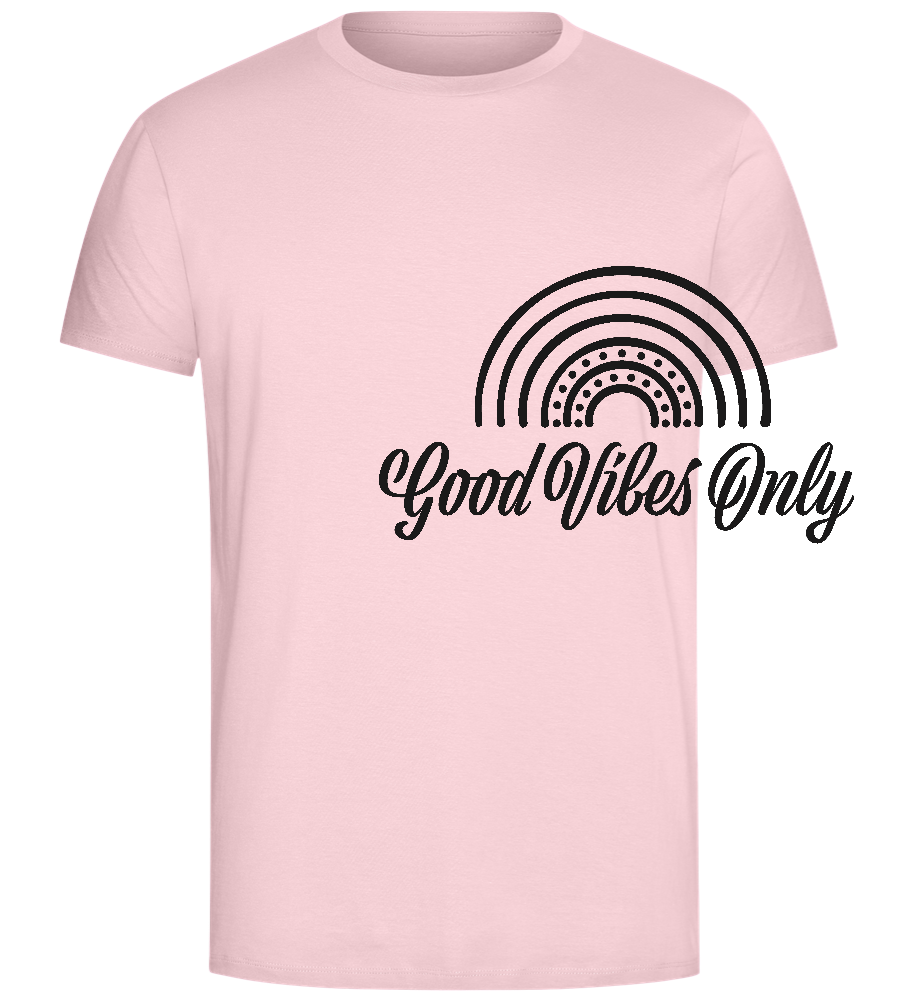 Good Vibes Only Rainbow Design - Comfort Unisex T-Shirt_CANDY PINK_front