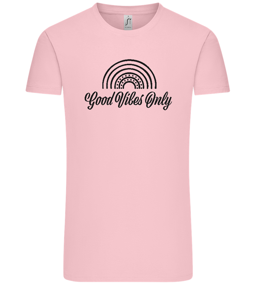 Good Vibes Only Rainbow Design - Comfort Unisex T-Shirt_CANDY PINK_front