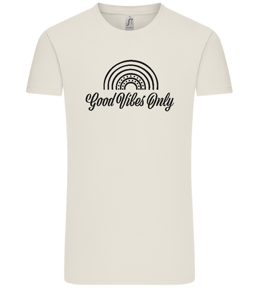 Good Vibes Only Rainbow Design - Comfort Unisex T-Shirt_ECRU_front