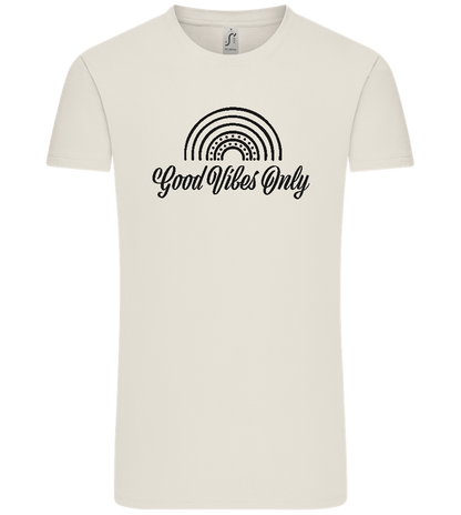 Good Vibes Only Rainbow Design - Comfort Unisex T-Shirt_ECRU_front