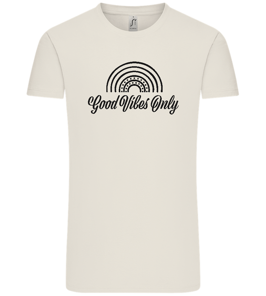 Good Vibes Only Rainbow Design - Comfort Unisex T-Shirt_ECRU_front