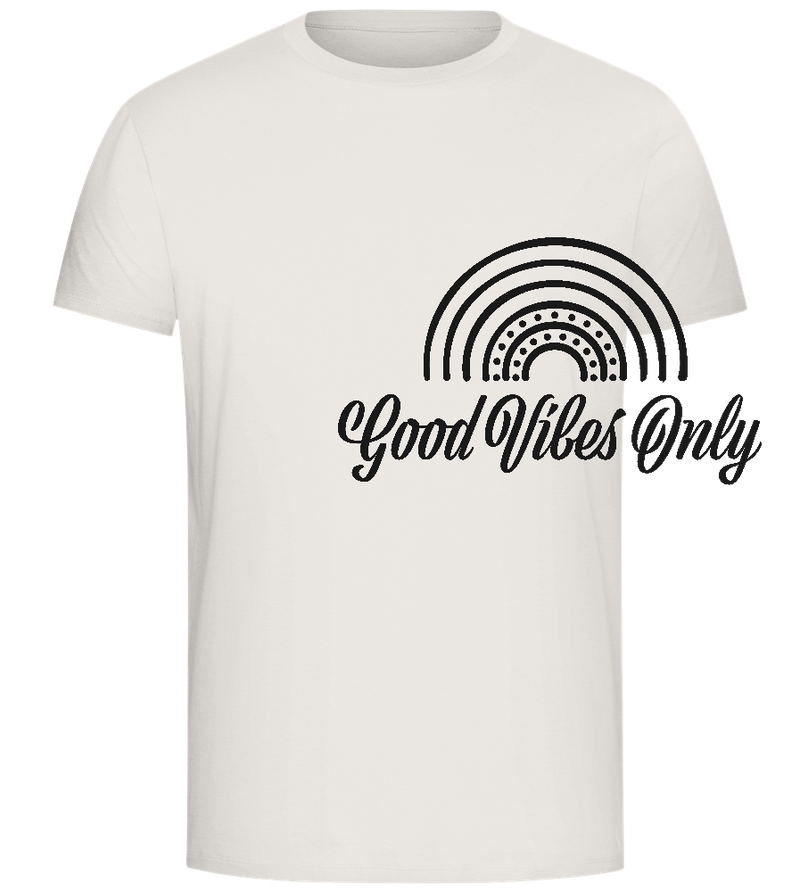 Good Vibes Only Rainbow Design - Comfort Unisex T-Shirt_ECRU_front