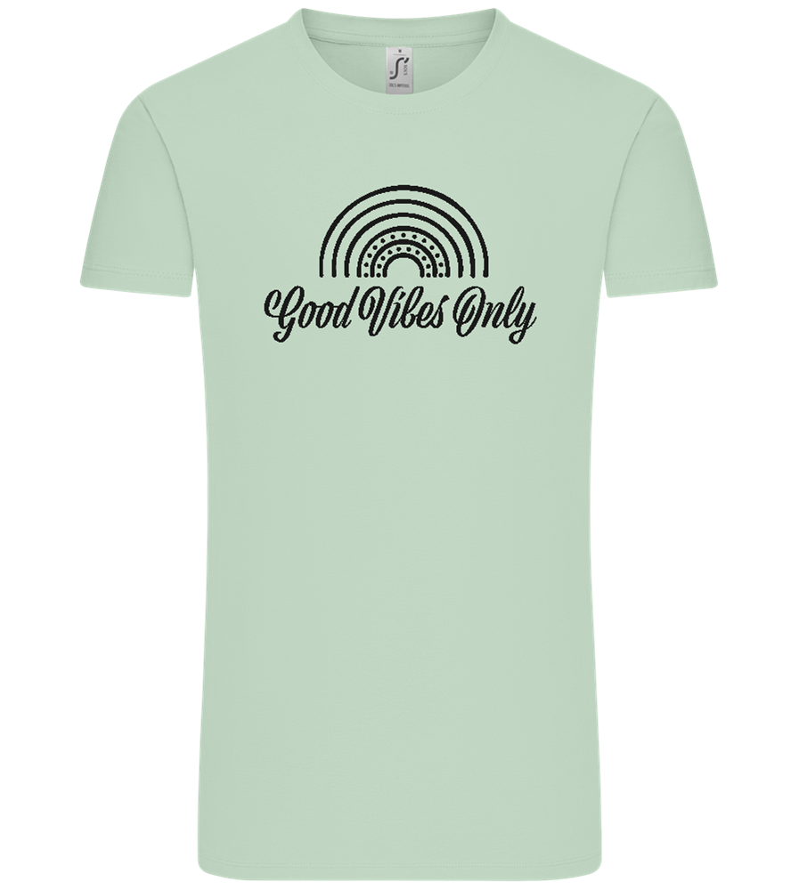 Good Vibes Only Rainbow Design - Comfort Unisex T-Shirt_ICE GREEN_front