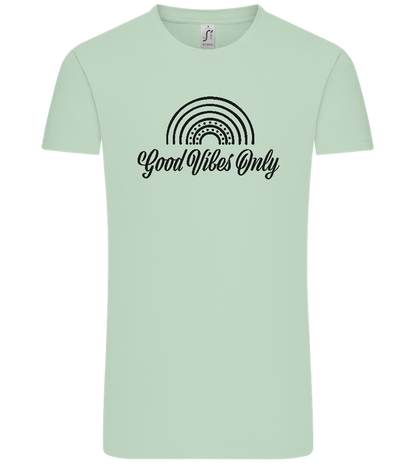 Good Vibes Only Rainbow Design - Comfort Unisex T-Shirt_ICE GREEN_front