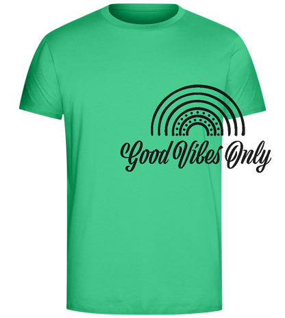 Good Vibes Only Rainbow Design - Comfort Unisex T-Shirt_SPRING GREEN_front