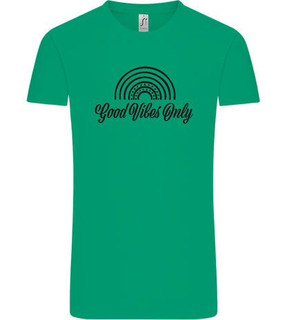 Good Vibes Only Rainbow Design - Comfort Unisex T-Shirt_SPRING GREEN_front