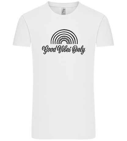 Good Vibes Only Rainbow Design - Comfort Unisex T-Shirt_WHITE_front