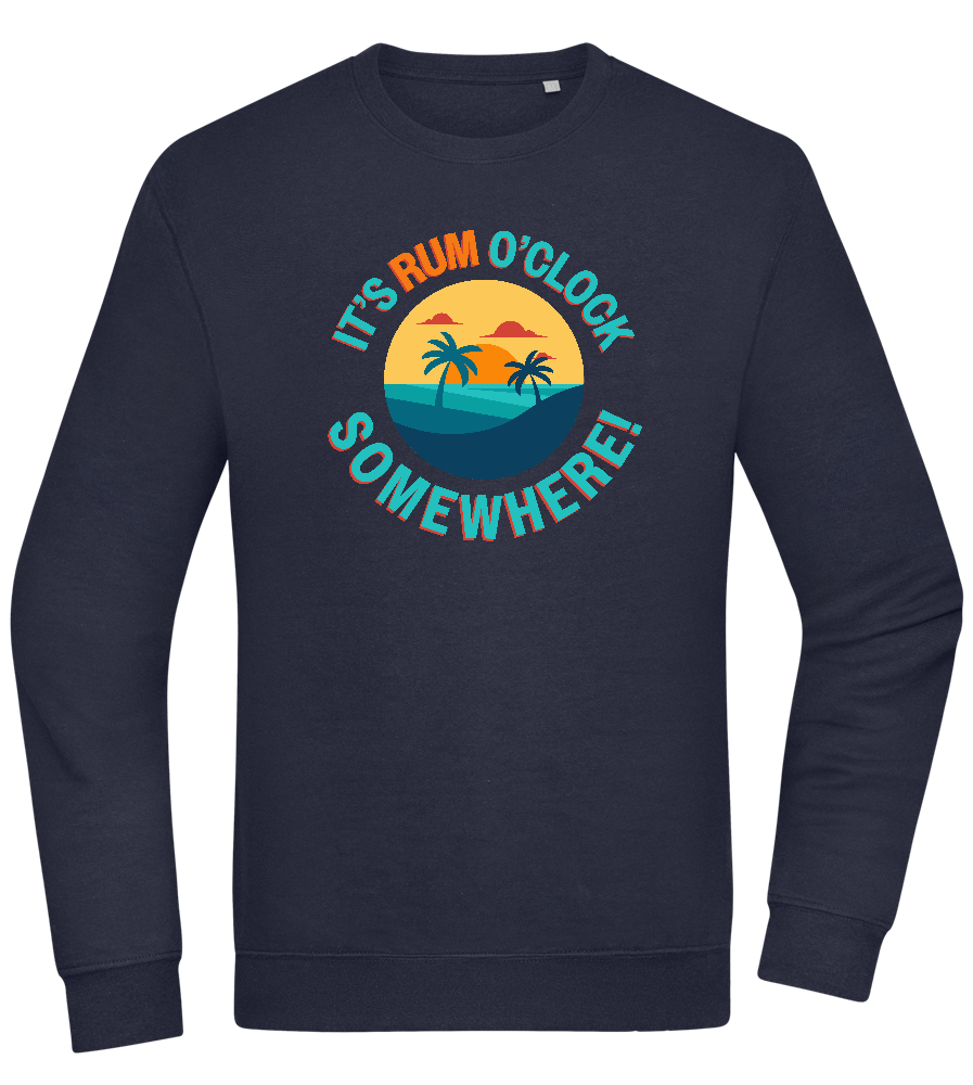 It's Rum O'Clock Design - Comfort Essential Unisex Sweater_FRENCH NAVY_front