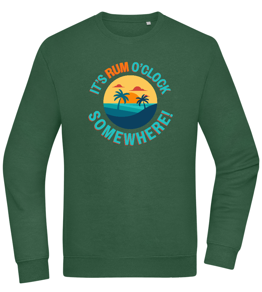 It's Rum O'Clock Design - Comfort Essential Unisex Sweater_GREEN BOTTLE_front