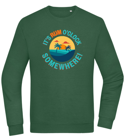 It's Rum O'Clock Design - Comfort Essential Unisex Sweater_GREEN BOTTLE_front