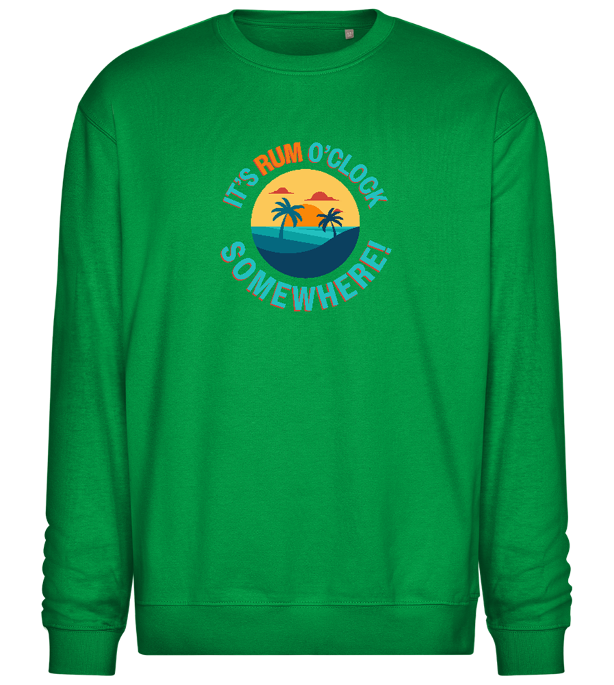 It's Rum O'Clock Design - Comfort Essential Unisex Sweater_MEADOW GREEN_front