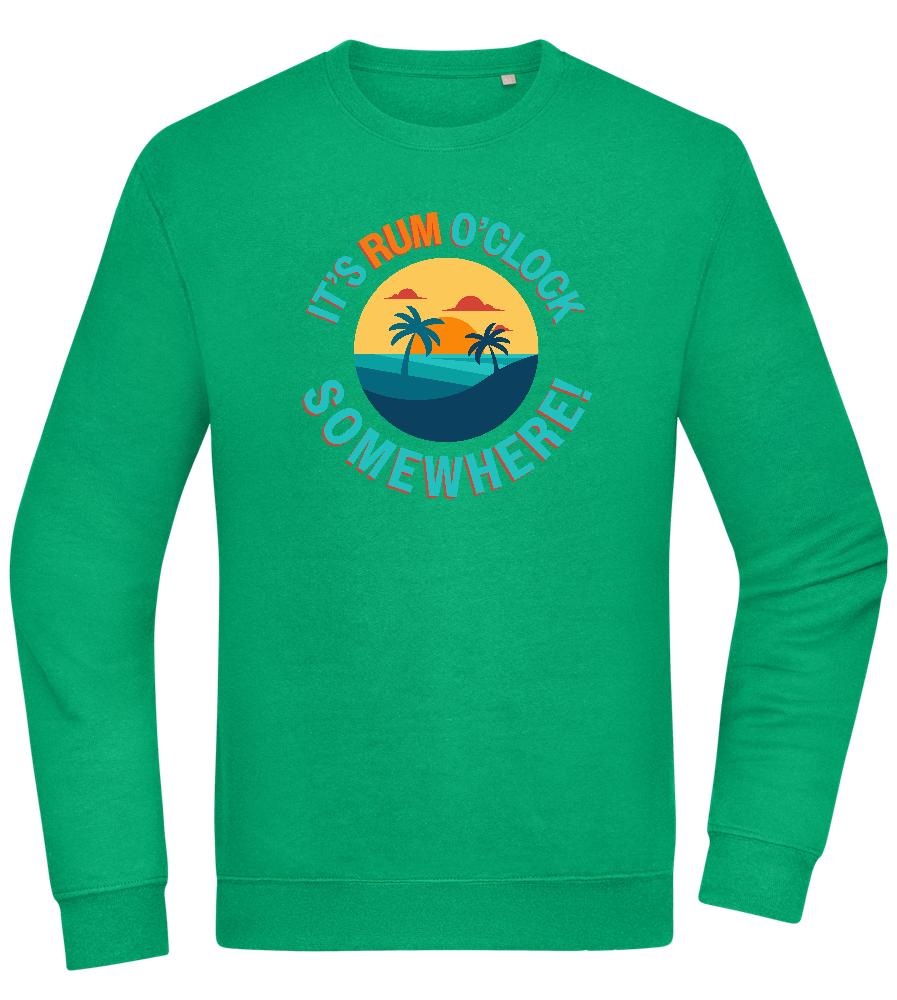 It's Rum O'Clock Design - Comfort Essential Unisex Sweater_MEADOW GREEN_front