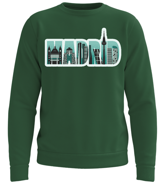 Sights of Madrid Design - Comfort unisex sweater_GREEN BOTTLE_front
