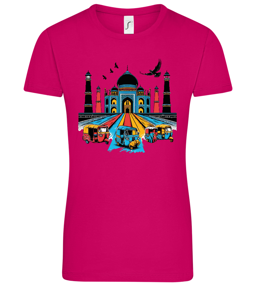 India Taj Mahal Design - Comfort women's t-shirt_FUCHSIA_front