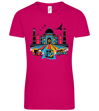India Taj Mahal Design - Comfort women's t-shirt_FUCHSIA_front