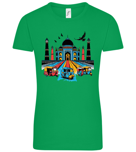 India Taj Mahal Design - Comfort women's t-shirt_MEADOW GREEN_front