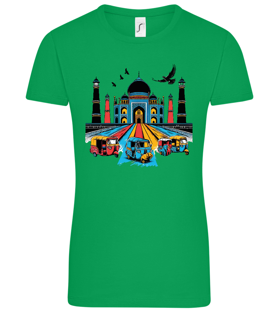 India Taj Mahal Design - Comfort women's t-shirt_MEADOW GREEN_front