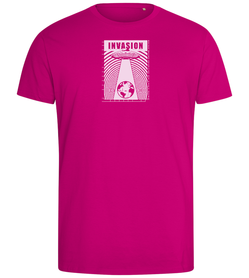 Invade Earth Design - Comfort men's fitted t-shirt_FUCHSIA_front