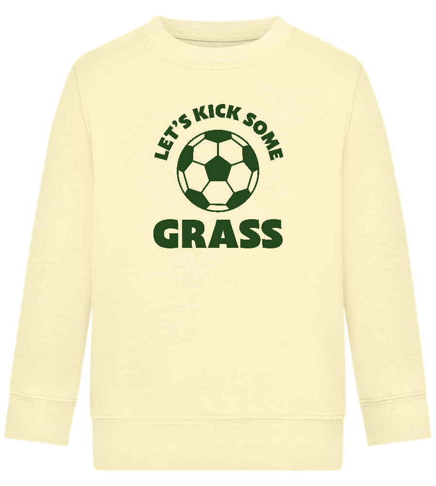 Let's Kick Some Grass Design - Comfort Kids Sweater_AMARELO CLARO_front