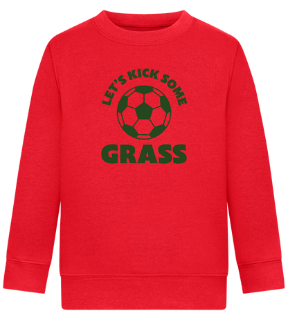Let's Kick Some Grass Design - Comfort Kids Sweater_BRIGHT RED_front