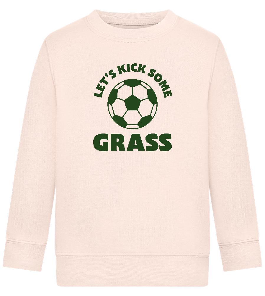 Let's Kick Some Grass Design - Comfort Kids Sweater_LIGHT PEACH ROSE_front