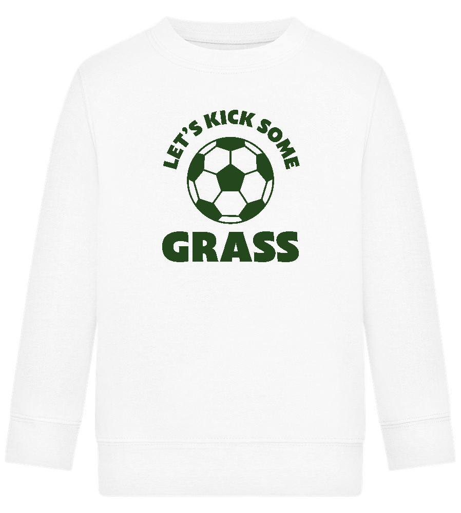 Let's Kick Some Grass Design - Comfort Kids Sweater_WHITE_front