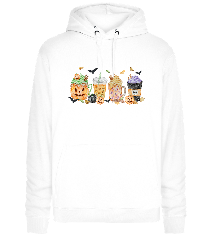 Halloween Drinks Design - Premium unisex hoodie_WHITE_front