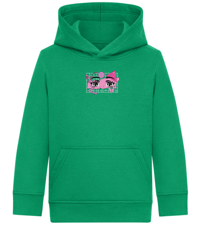 Fancy Eyes Design - Comfort Kids Hoodie_MEADOW GREEN_front