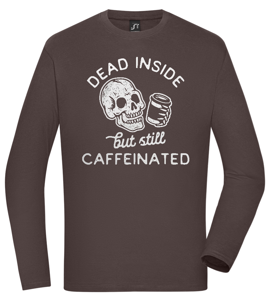 Dead Inside Caffeinated Design - Comfort men's long sleeve t-shirt_DARK GRAY_front