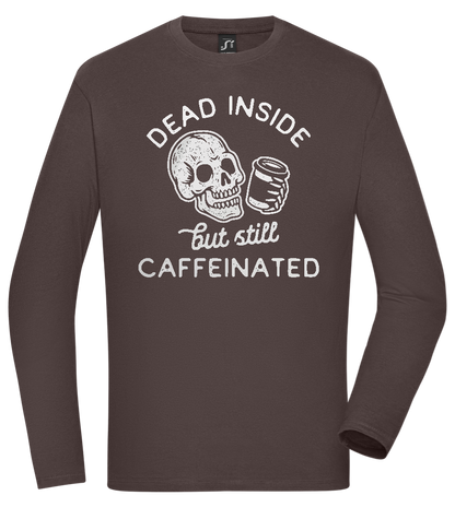 Dead Inside Caffeinated Design - Comfort men's long sleeve t-shirt_DARK GRAY_front