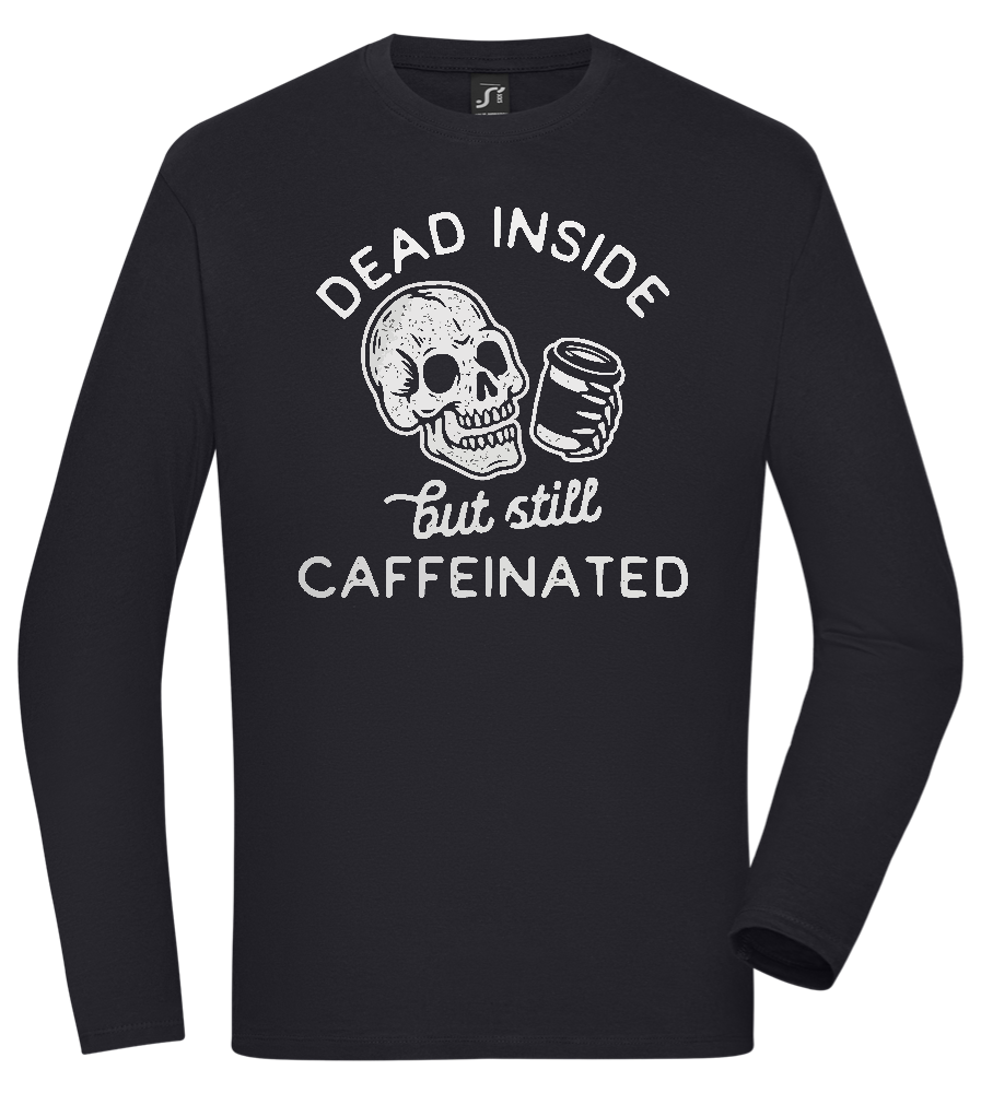 Dead Inside Caffeinated Design - Comfort men's long sleeve t-shirt_MARINE_front