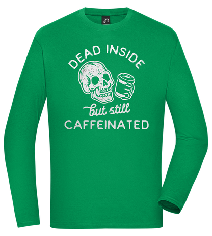 Dead Inside Caffeinated Design - Comfort men's long sleeve t-shirt_MEADOW GREEN_front