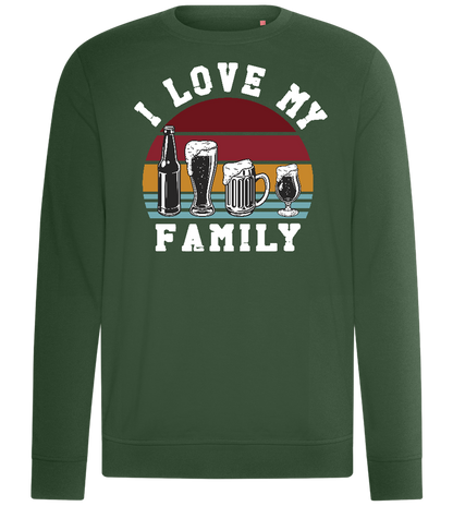 I Love My Family Design - Comfort unisex sweater_GREEN BOTTLE_front