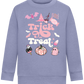 Pink Trick or Treat Design - Comfort Kids Sweater_BLUE_front