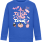 Pink Trick or Treat Design - Comfort Kids Sweater_ROYAL_front