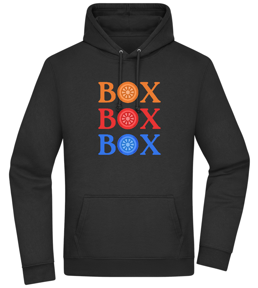 Box Box Box Design - Premium Essential Unisex Hoodie_BLACK_front