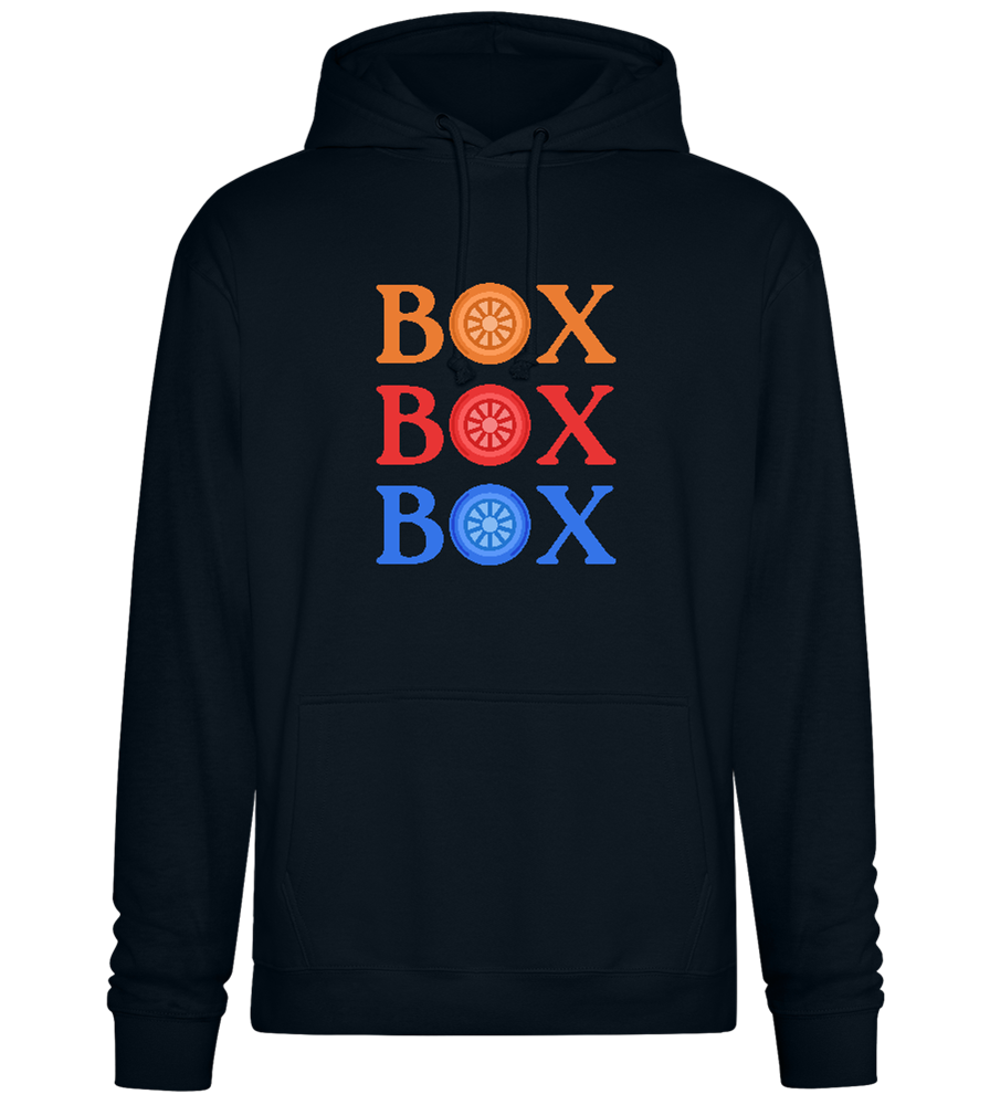 Box Box Box Design - Premium Essential Unisex Hoodie_BLACK_front