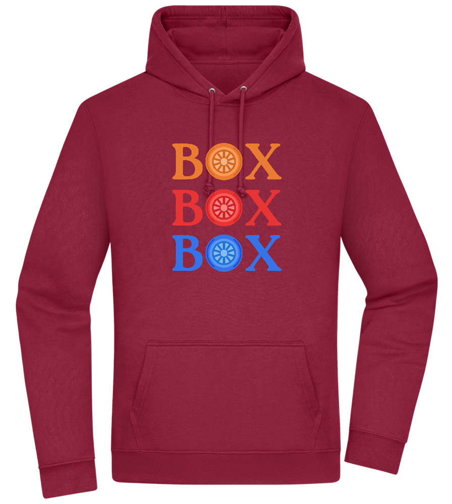 Box Box Box Design - Premium Essential Unisex Hoodie_BORDEAUX_front