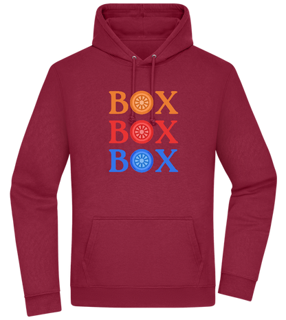 Box Box Box Design - Premium Essential Unisex Hoodie_BORDEAUX_front