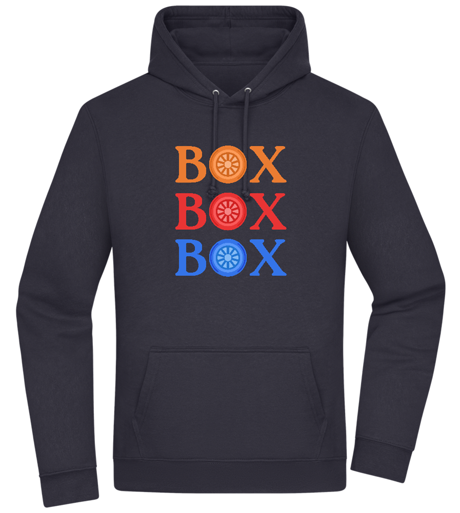 Box Box Box Design - Premium Essential Unisex Hoodie_FRENCH NAVY_front