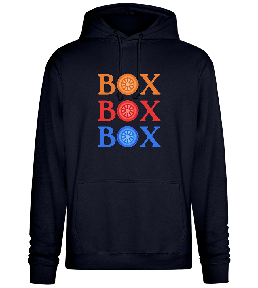 Box Box Box Design - Premium Essential Unisex Hoodie_FRENCH NAVY_front