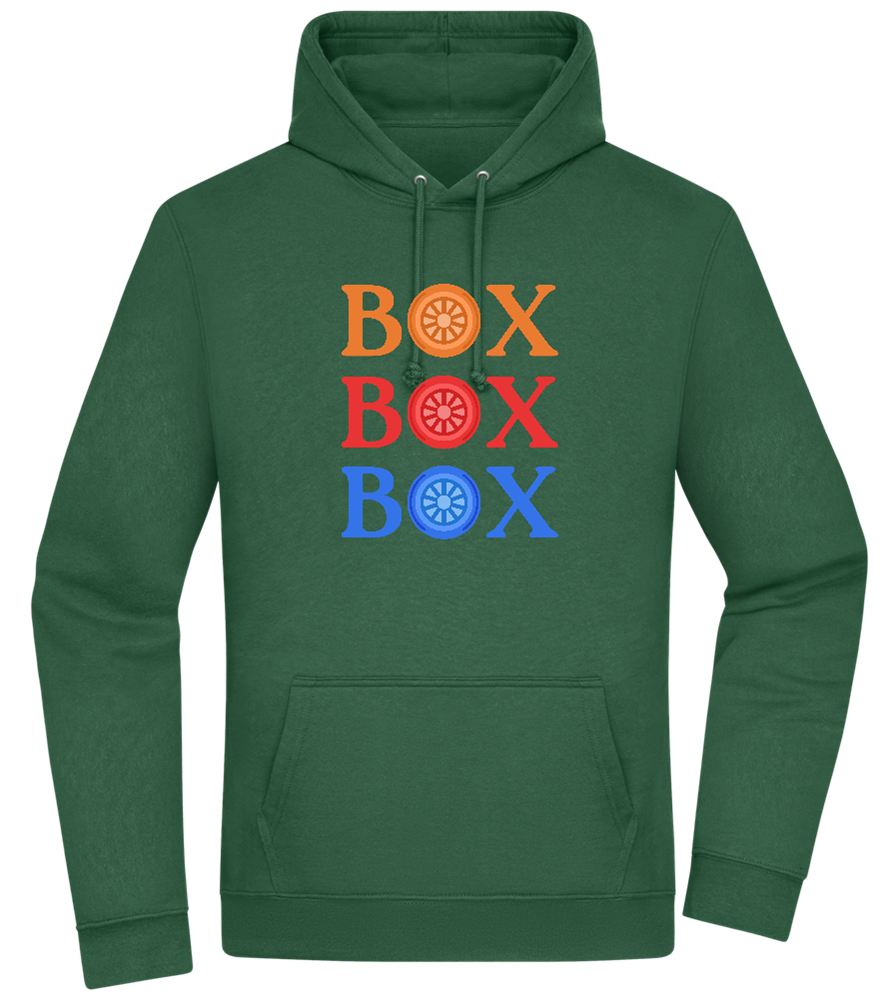 Box Box Box Design - Premium Essential Unisex Hoodie_GREEN BOTTLE_front