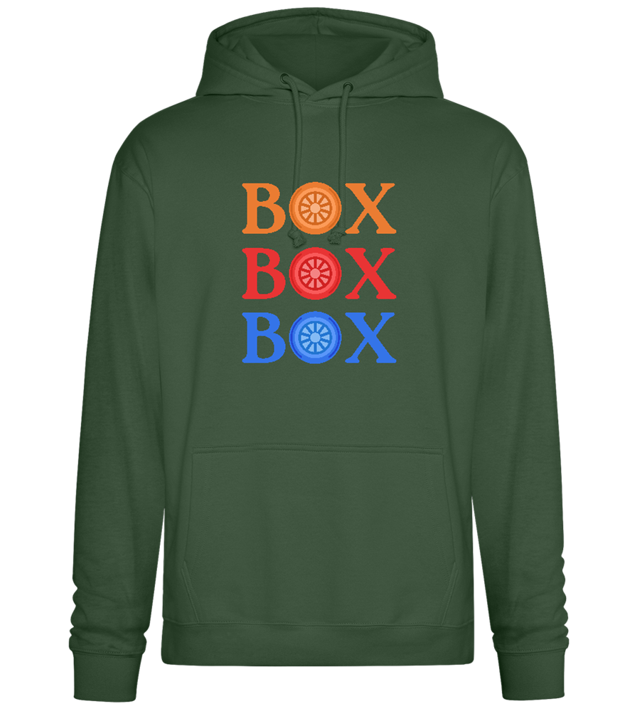 Box Box Box Design - Premium Essential Unisex Hoodie_GREEN BOTTLE_front