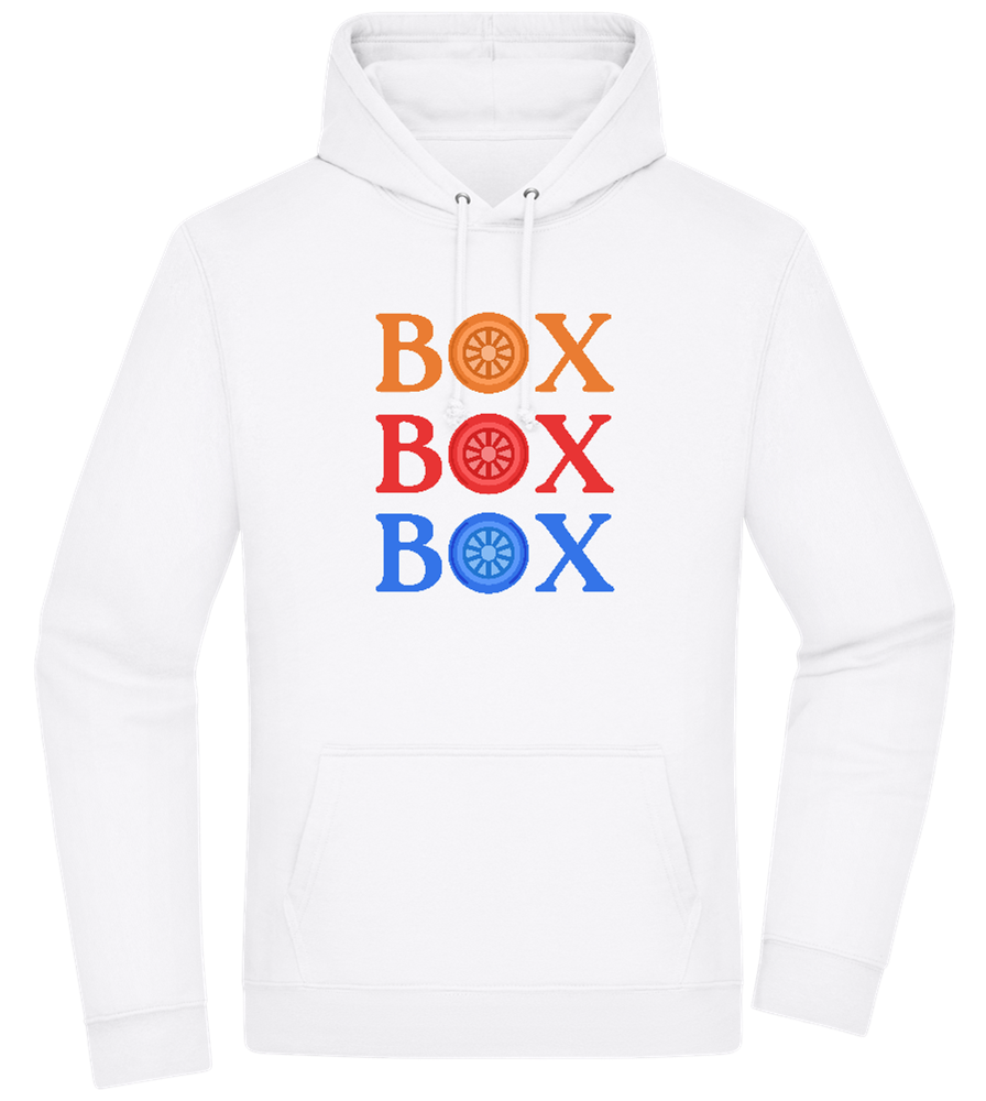 Box Box Box Design - Premium Essential Unisex Hoodie_WHITE_front