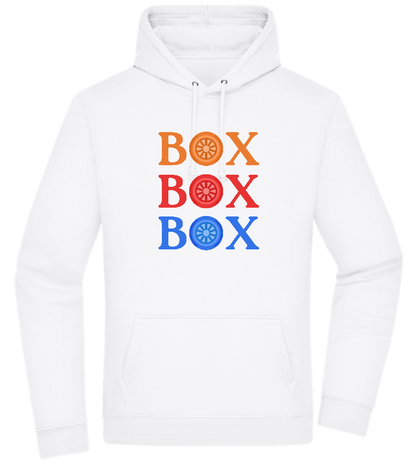 Box Box Box Design - Premium Essential Unisex Hoodie_WHITE_front