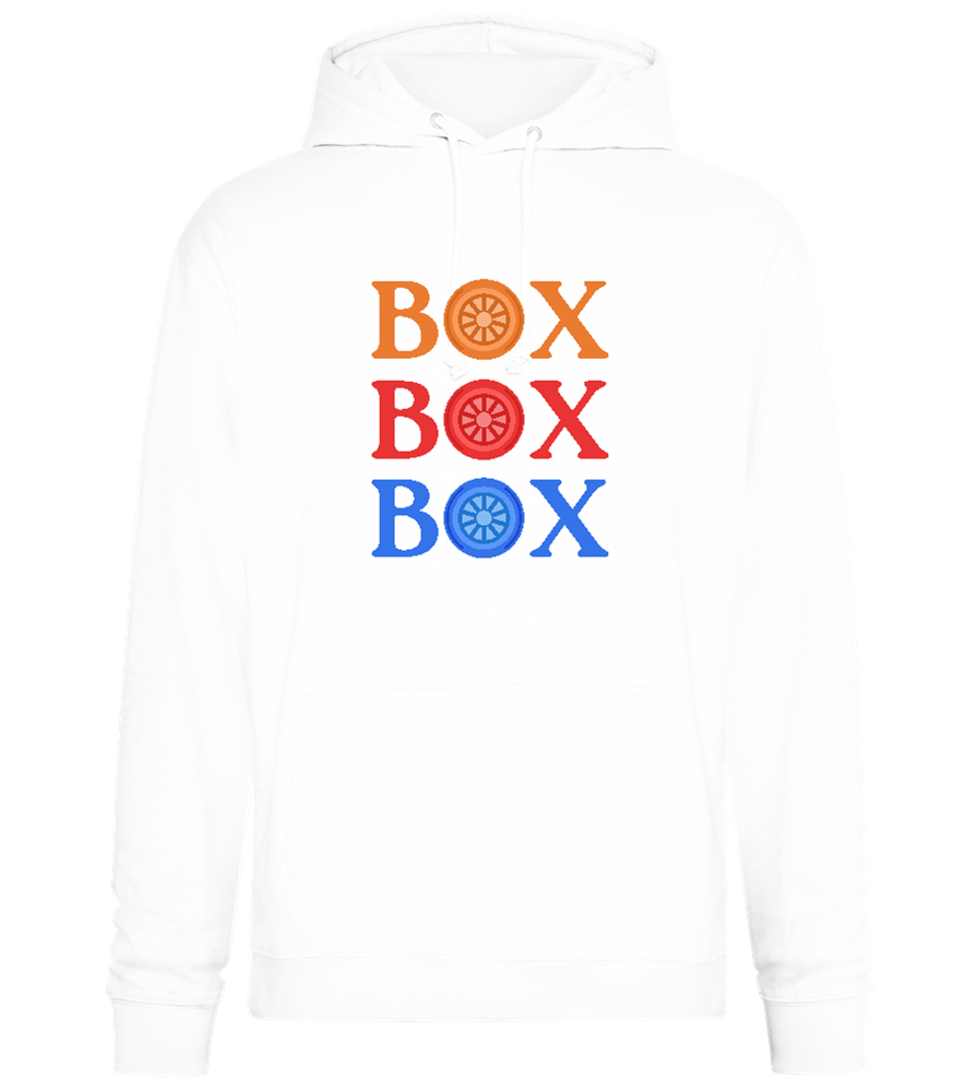 Box Box Box Design - Premium Essential Unisex Hoodie_WHITE_front