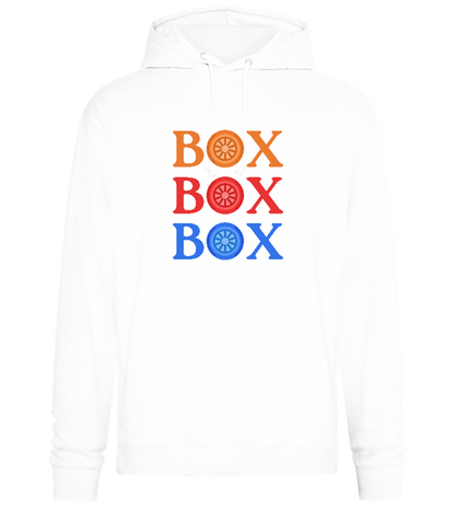 Box Box Box Design - Premium Essential Unisex Hoodie_WHITE_front