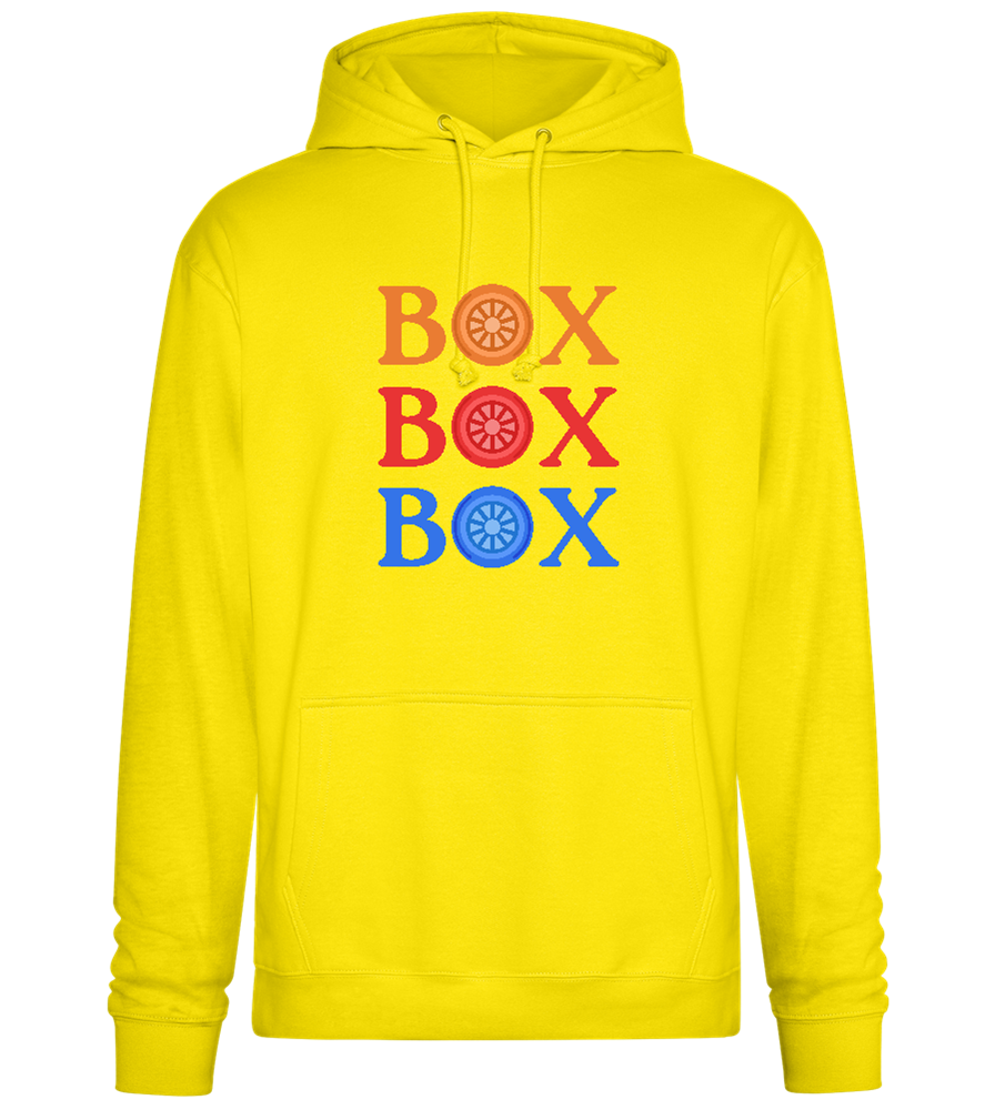 Box Box Box Design - Premium Essential Unisex Hoodie_YELLOW_front